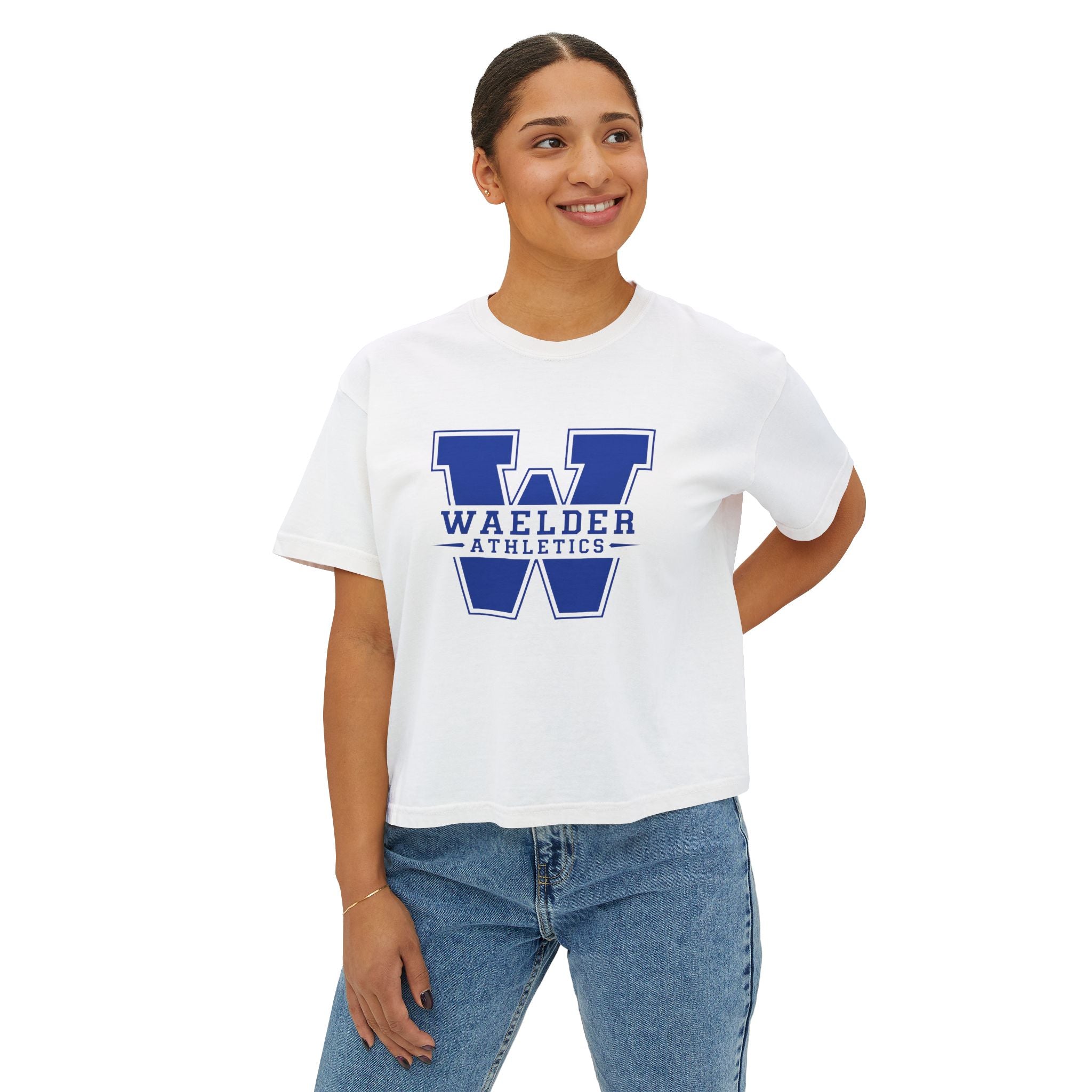 Waelder Athletics Varsity W Women’s Boxy Tee | 1907 Collection