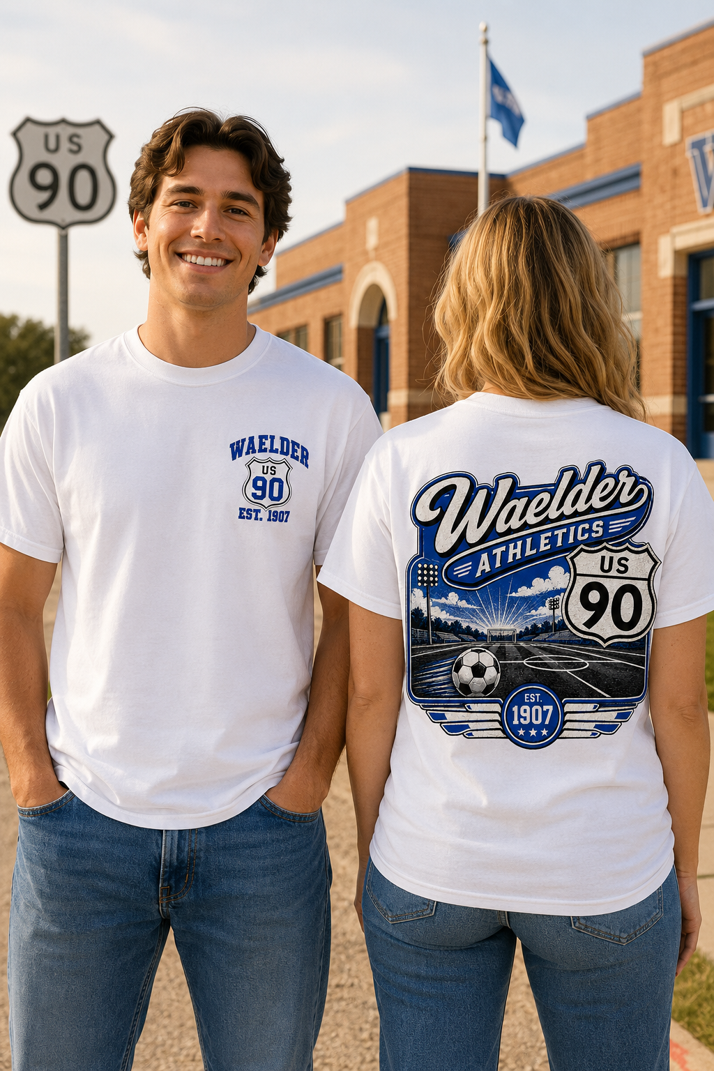 Waelder Route 90 Vintage Athletics T-Shirt | 1907 Collection