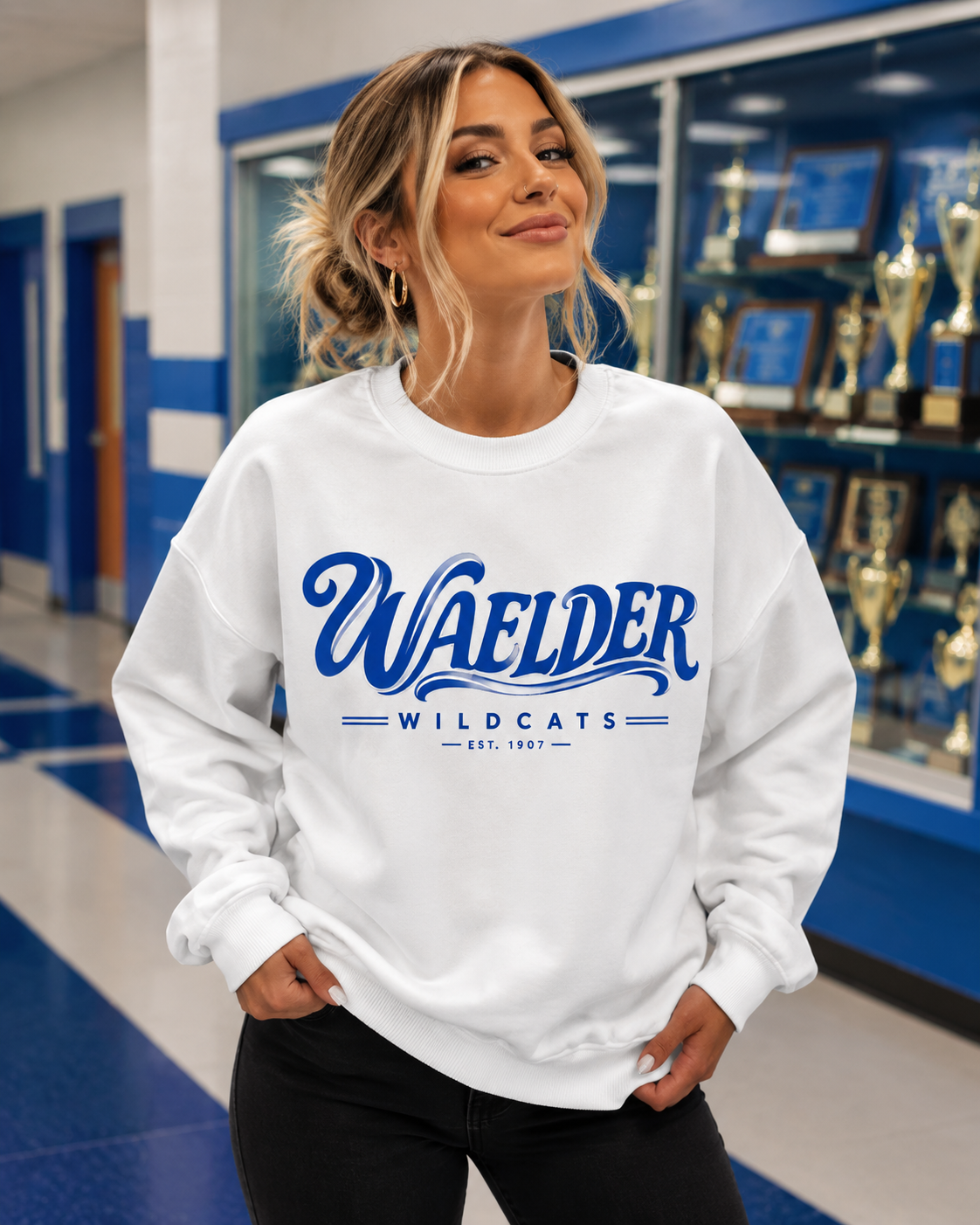 Waelder Wildcats Swagger Crewneck Sweatshirt | 1907 Collection