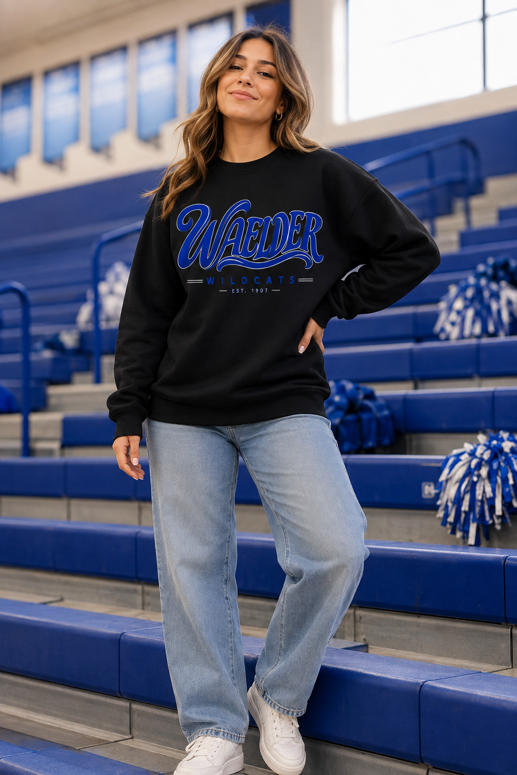 Waelder Wildcats Swagger Crewneck Sweatshirt | 1907 Collection